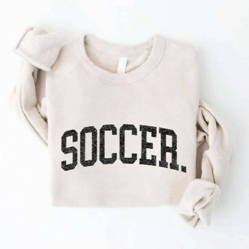 NWT Soft and Cozy Bestselling Fleece Lined Fan Sweatshirt - Green, Tan, Ivory
